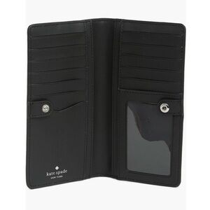 ✅NEW “Kate Spade” Gray and White  Large Slim Bifold Wallet